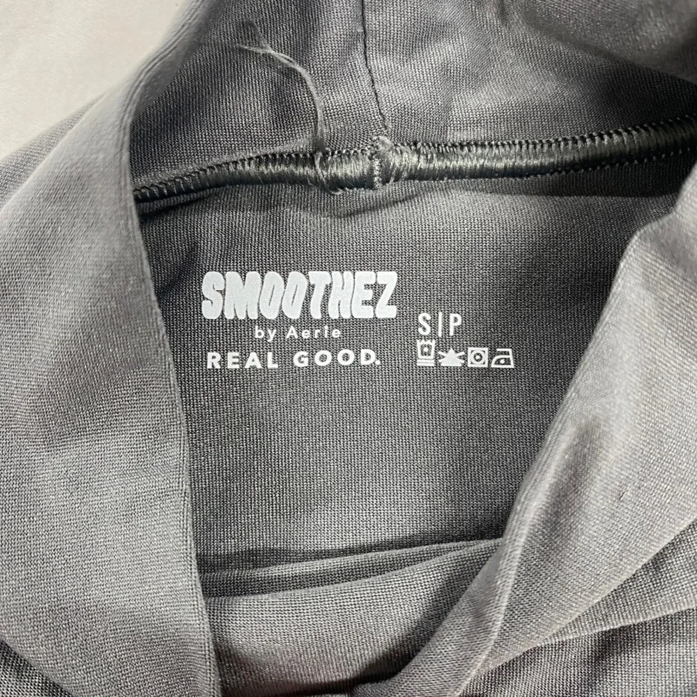 Smoothez by Aerie Real Good Gray Mock Neck Long Sleeve Bodysuit Small S/P basics - Picture 2 of 7